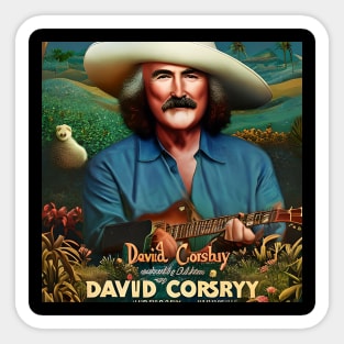 David Crosby vintage graphic design artwork Sticker